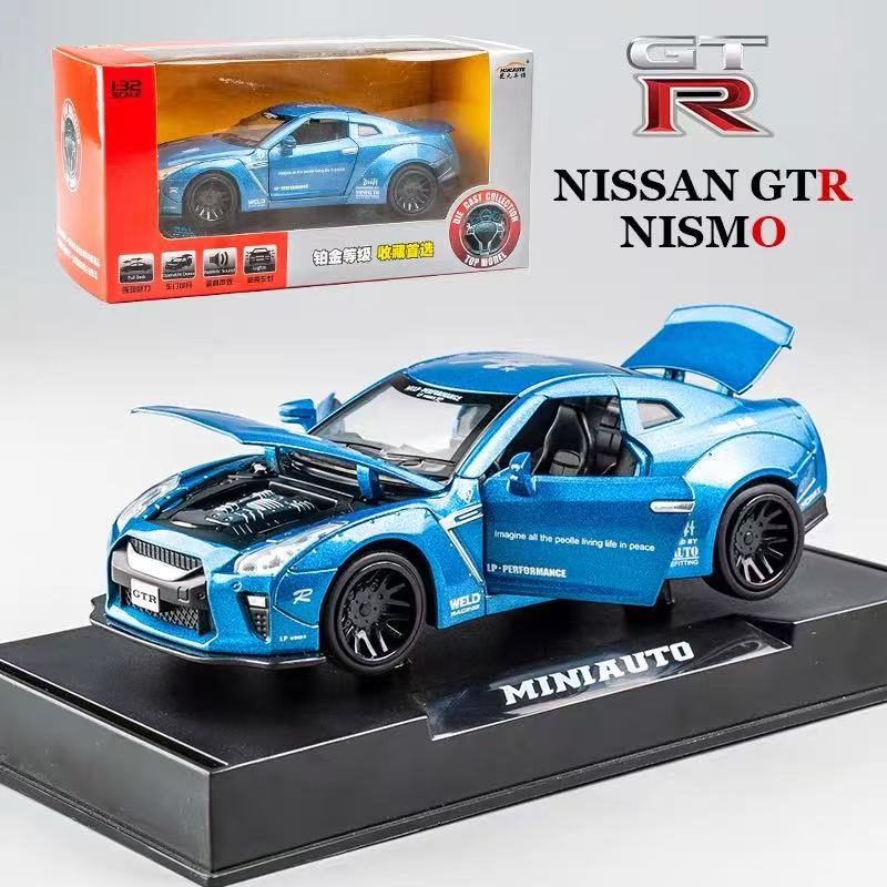 JYCM - 1:32 Alloy Car model - GTR (Black/Blue)
