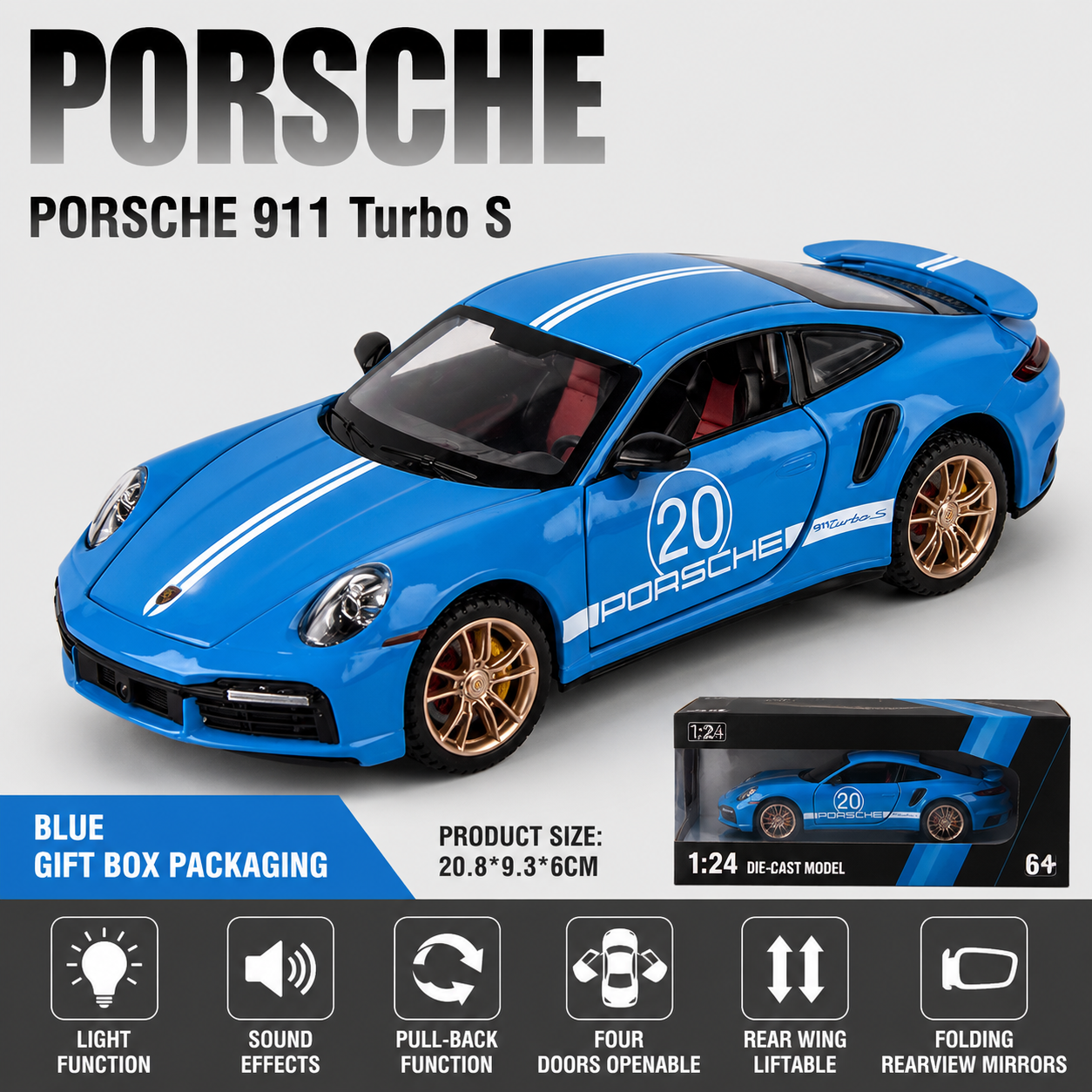 JYCM - 1:24 Alloy Car model - Porsche 911