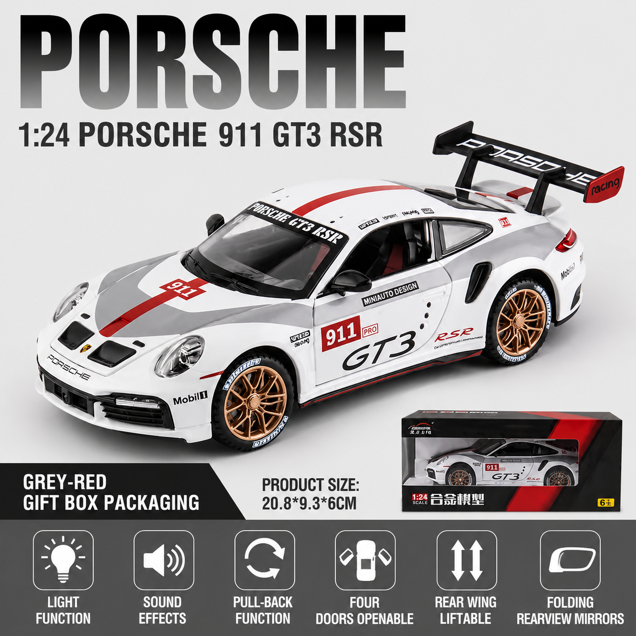 JYCM - 1:24 Alloy Car model - Porsche 911