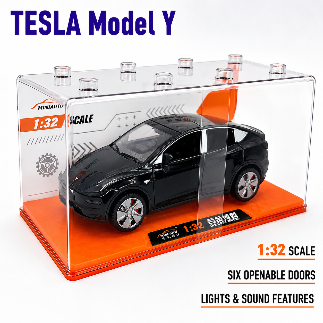 JYCM - 1:32 Alloy Car model - Tesla Model Y (Red/White/Blue)